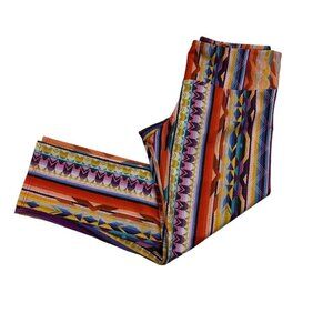 Onzie Aztec/Tribal/Southwestern Boho Print Multi-Color Capri's Women's Size XS